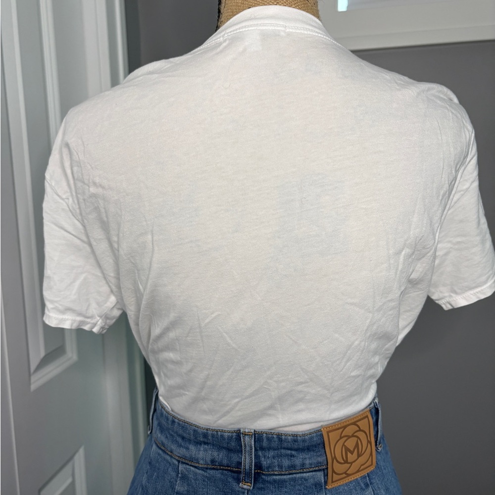 Good American White Short Sleeve V neck T-Shirt - Picture 4 of 8